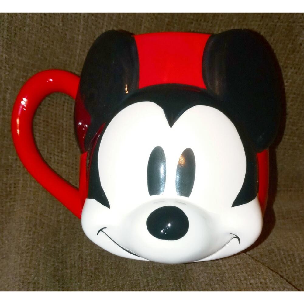 Disney Ceramic Mickey Mouse Red 3D Mug Zrike Brands Excellent Condition